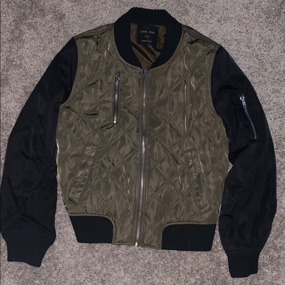Army green bomber jacket